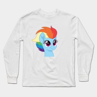 Rainbow Dash portrait short mane Long Sleeve T-Shirt